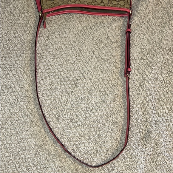 Coach Tan and Pink Signature Crossbody Bag - Picture 16 of 16